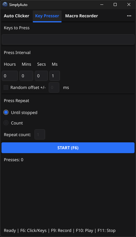 Key Presser tab